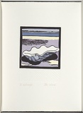 Artist: White, Robin. | Title: Not titled (the clam). | Date: 1985 | Technique: woodcut, printed in black ink, from one block