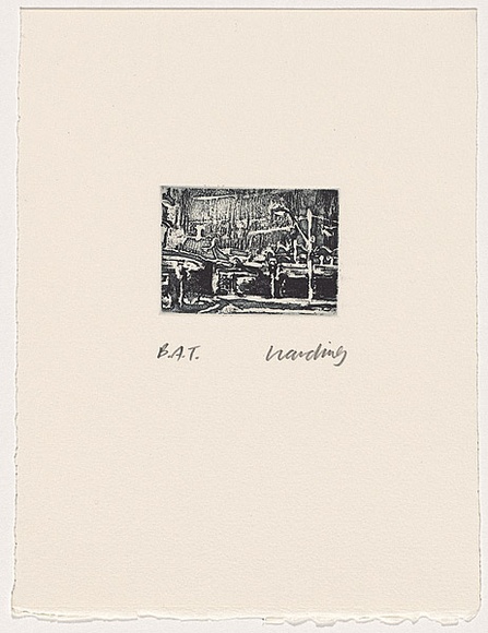 Artist: Harding, Nicholas. | Title: Untitled (Cityscape). | Date: 2002 | Technique: open-bite and aquatint, printed in black ink, from one plate