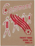 Artist: Green, Irvine. | Title: A Comment, no.23, Spring 1945. | Date: 1945 | Technique: linocut, printed in red and white ink, from two blocks; letterpress text
