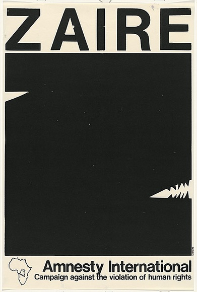 Artist: Gibson. | Title: Zaire - Amnesty International | Date: (1978-80) | Technique: screenprint