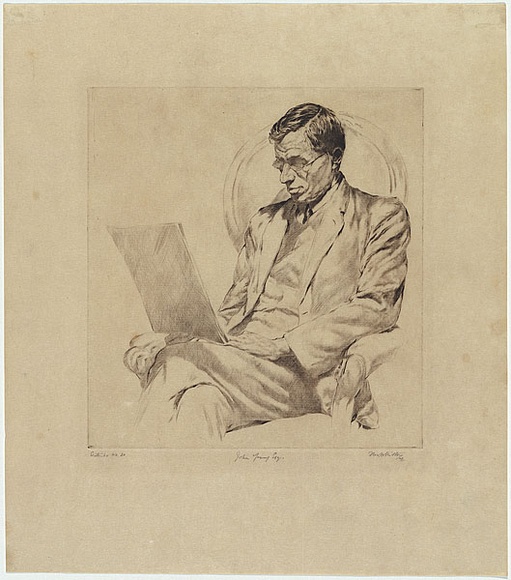 Artist: Britton, Fred. | Title: John Young Esq. | Date: 1928 | Technique: etching, printed in black ink, from one plate