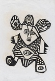Artist: Kauage, Mathias. | Title: Meri bilong bilas [Well dressed woman] | Date: 1969 | Technique: woodcut, printed in black ink, from one block | Copyright: © approved by Elisabeth Kauage