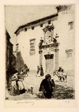 Artist: LINDSAY, Lionel | Title: Santa Margarita, Seville | Date: 1907 | Technique: etching, printed in brown ink with plate-tone, from one plate | Copyright: Courtesy of the National Library of Australia