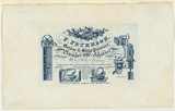 Artist: Wilson, William. | Title: Trade card: F. Peterson. House & ship painter, plumber and glazier. | Date: 1836 | Technique: engraving, printed in blue ink with plate-tone, from one copper plate