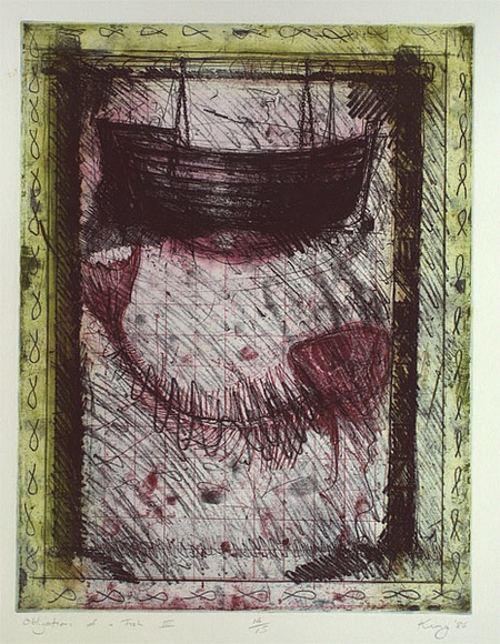 Artist: KING, Martin | Title: Obligations of a fish III | Date: 1986 | Technique: etching, printed in colour, from multiple plates