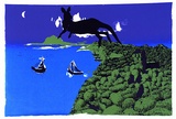 Artist: Awabakal Aboriginal Co-Operative Silk Screen Collective. | Title: Legend of the black kangaroo | Date: 1984 | Technique: screenprint, printed in colour, from multiple stencils