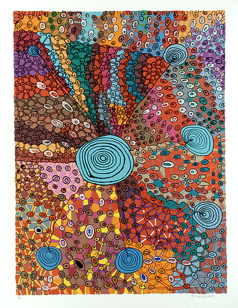 シルクスクリーン作品　直筆サインあり doris gingingara Raindrops and puddles (None) by Doris Gingingara (1946–1999