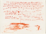 Title: Settevoltecieco (orange) | Date: 2010 | Technique: lithograph, printed in orange ink, from one stone/plate; hand-coloured