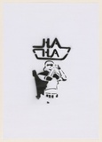 Artist: b'HAHA,' | Title: b'HaHa warz.' | Date: 2004 | Technique: b'stencil, printed in black ink, from one stencil'