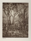 Artist: b'Stockfeld, R.H.' | Title: b'Evening, the gap' | Date: c.1935 | Technique: b'etching and aquatint, printed in sepia ink, from one plate'