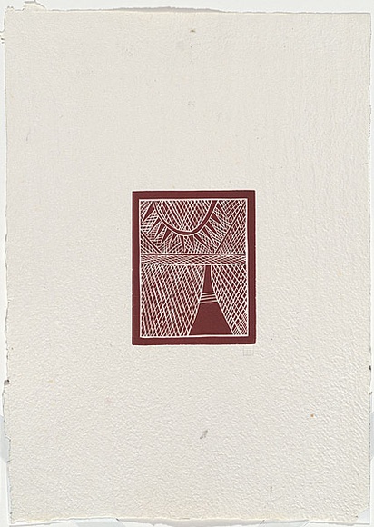 Artist: Matjuwi Burawangga, Charlie. | Title: Djirkitj | Date: 1971 | Technique: linocut, printed in red-brown ink, from one block