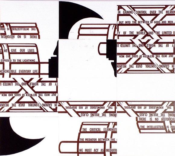 Artist: b'Ramsden, Mel.' | Title: b'Fasces. Part 2 (mosaic of postcards).' | Date: 1977 | Technique: b'lithograph, printed in black ink, from one stone [or plate]'