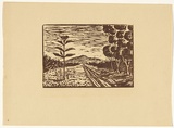 Artist: b'Hirschfeld Mack, Ludwig.' | Title: b'not titled [Road to the You Yangs].' | Date: c.1943 | Technique: b'woodcut, printed in colour, from multiple blocks'