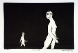 Artist: BALDESSIN, George | Title: Walkers II. | Date: 1966 | Technique: etching and aquatint, printed in black ink, from one plate