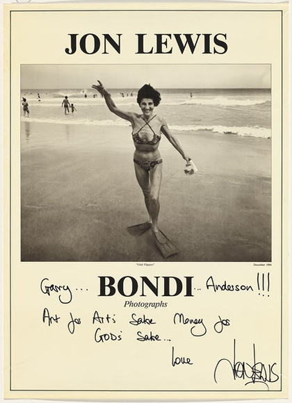 Artist: b'UNKNOWN' | Title: b'Jon Lewis. Bondi photographs' | Date: 1985 | Technique: b'offset-lithograph'