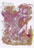 Artist: MEYER, Bill | Title: Tree study - dark pink | Date: 1987 | Technique: screenprint, printed in colour, from multiple stencils | Copyright: © Bill Meyer