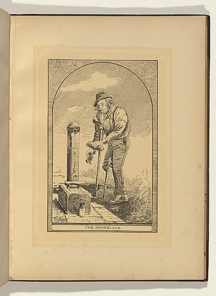 Artist: b'Whitelocke, Nelson P.' | Title: b'The shoeblack.' | Date: 1885 | Technique: b'lithograph, printed in colour, from two stones'