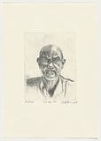 Title: b'Self portrait at 58.' | Date: 2006 | Technique: b'etching, printed in black ink, from one plate'