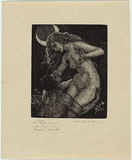 Artist: b'LINDSAY, Norman' | Title: b'Thief of the moon.' | Date: 1924 | Technique: b'wood-engraving, printed in black ink, from one block'