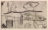 Artist: Furlonger, Joe. | Title: Gold Coast Indy | Date: 1992, May-July | Technique: etching and drypoint, printed in black ink, from one plate