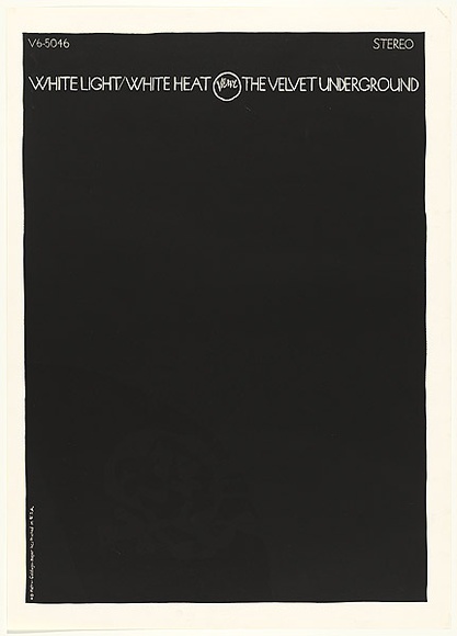 Artist: b'WORSTEAD, Paul' | Title: b'White light/White heat - The velvet underground.' | Date: 1978 | Technique: b'screenprint, printed in black ink, from one stencil' | Copyright: b'This work appears on screen courtesy of the artist'