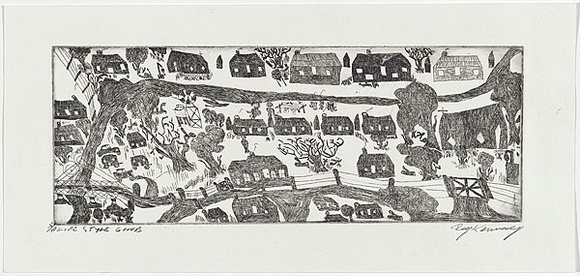 Artist: b'Kennedy, Roy.' | Title: b'Life style gone' | Date: c.2001 | Technique: b'etching, printed in black ink, from one plate'