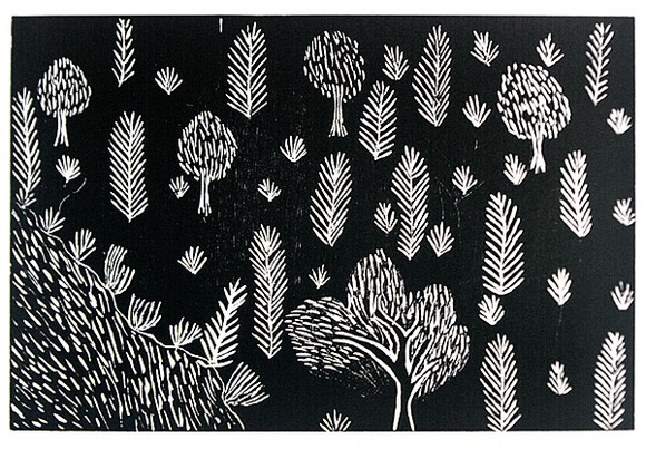 Artist: b'Pwerle, Marcia.' | Title: b'not titled [No.71]' | Date: 1990 | Technique: b'woodcut, printed in black ink, from one block'