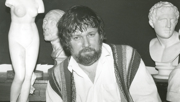 Artist: b'Heath, Gregory.' | Title: b'Portrait of Paul Delprat, Australian printmaker, 1989' | Date: 1989