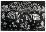 Artist: Petyarre, Anna Price. | Title: not titled [No.59] | Date: 1990 | Technique: woodcut, printed in black ink, from one block