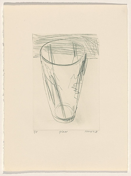 Title: b'Glass' | Date: 1981 | Technique: b'drypoint, printed in black ink, from one perspex plate'