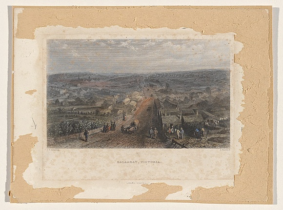 Artist: Sadlier, J. | Title: Ballaarat, Victoria. | Date: 1873 | Technique: steel engraving, printed in black ink, from one plate; hand-coloured