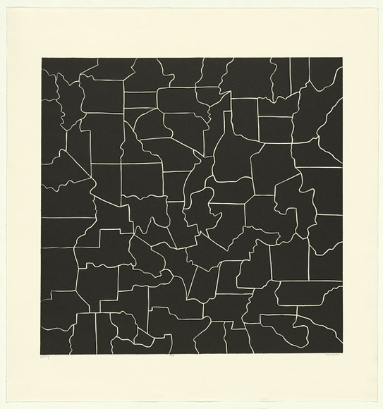 Artist: Marshall, John. | Title: Map | Date: 1994 | Technique: linocut, printed in black ink, from one block