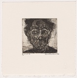 Artist: Fairbairn, David. | Title: Self portrait | Date: 2004 | Technique: etching and aquatint, printed in black ink, from one plate