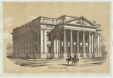 Artist: Mason, Cyrus. | Title: Townhall, Geelong. | Date: 1855 | Technique: lithograph, printed in colour, from two stones; black ink with cream tint stone