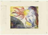 Artist: BOYD, Arthur | Title: (Figure, blowing head and flaming head). | Date: 1960-70 | Copyright: Reproduced with permission of Bundanon Trust