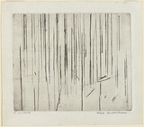 Artist: b'WILLIAMS, Fred' | Title: b'Echuca landscape.' | Date: 1961 | Technique: b'engraving, printed in black ink, from one copper plate' | Copyright: b'\xc2\xa9 Fred Williams Estate'
