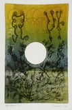 Artist: SHEARER, Mitzi | Title: not titled | Date: 1979 | Technique: etching, 2nd cut printed as monotype in colour from one  plate