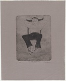 Artist: b'Dickerson, Robert.' | Title: b'Man with spotted socks.' | Date: 1978 | Technique: b'etching and aquatint, printed in black ink, from one zinc plate'