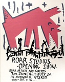 Artist: b'HOWSON, Mark' | Title: b'Roar Studios Opening Show' | Date: (1982) | Technique: b'screenprint, printed in colour, from three stencils'