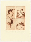 Artist: KING, Martin | Title: Four images before travelling | Date: 1988 | Technique: etching, printed in brown ink, from one plate