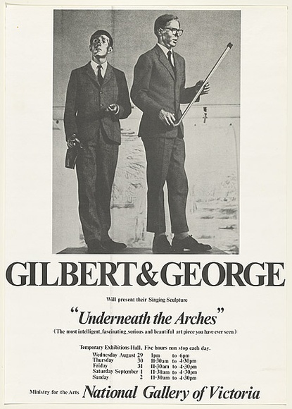 Artist: VARIOUS | Title: Gilbert and George; 'Underneath the Arches', National Gallery of Victoria, | Date: 1973