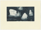 Artist: b'SCHMEISSER, Jorg' | Title: b'Bergs passing' | Date: 2002 | Technique: b'etching, printed in blue/black ink, from one plate' | Copyright: b'\xc2\xa9 J\xc3\xb6rg Schmeisser'