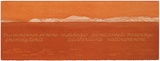 Artist: b'MADDOCK, Bea' | Title: b'Terra Spiritus...with a darker shade of pale' | Date: 1993-98 | Technique: b'stencil print, printed in hand-ground Launceston ochre from multiple hand-cut mylar stencils; letterpress text blind printed; hand-drawn script'