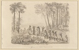 Title: Missionnaire de la Nouvelle-Zélande avec sa suite [Missionary of New Zealand with his retinue] | Date: 1835 | Technique: engraving, printed in black ink, from one steel plate