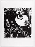 Artist: b'Forbes, Rodney.' | Title: b'Innocence and danger.' | Date: 1988 | Technique: b'linocut, printed in black ink, from one block'