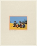 Artist: b'HARVEY, Geoffrey' | Title: bFamily snap - Clovelly Beach '59 | Date: 1977 | Technique: b'photo-screenprint, printed in colour, from multiple stencils'