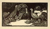 Artist: b'Waller, M. Napier.' | Title: b'Turkeys' | Date: 1923 | Technique: b'linocut, printed in black ink, from one block'