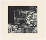 Artist: Cummings, Elizabeth. | Title: Night bird. | Date: 2001 | Technique: etching and aquatint, printed in blue/black ink, from one plate
