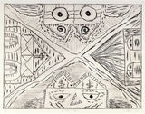 Artist: b'Gash, Ross.' | Title: b'4 temples' | Date: 1983 | Technique: b'etching, printed in brown ink with plate-tone, from one plate'