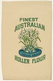 Title: not titled [finest Australian roller flour: jonquil brand] | Date: c1920s | Technique: relief print, printed in colour, from commercially produced stamps; addition of colour stencil